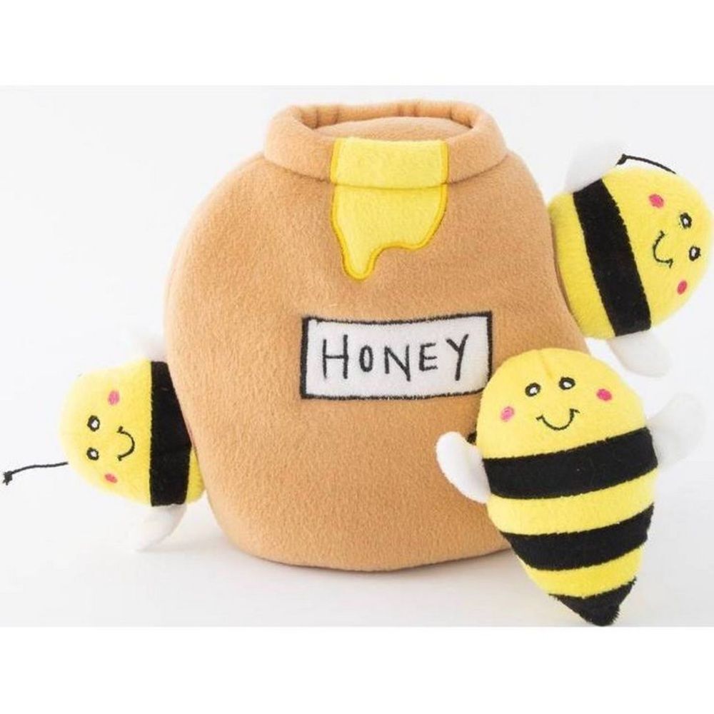 Zippy Paws Burrow Interactive Dog Toy Hide and Seek Squeaky Honey Pot with Bees